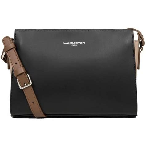 Sac Lancaster cuir porté travers ref Noir Nude Vison