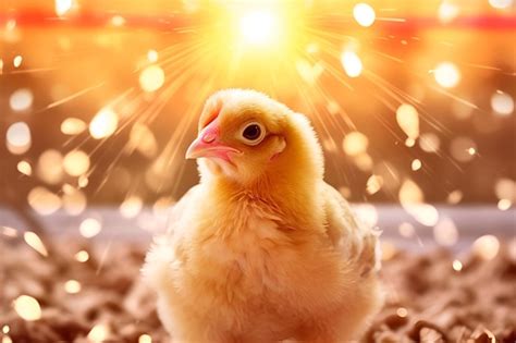 Premium Ai Image Little Chicken In The Sunshine On The Farm