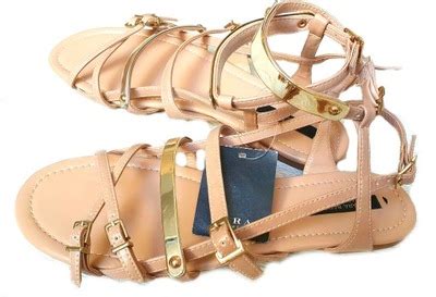 ZARA BASIC SANDAŁY ZŁOTE GOLD BLOG NUDE PUDROWE oficjalne archiwum Allegro