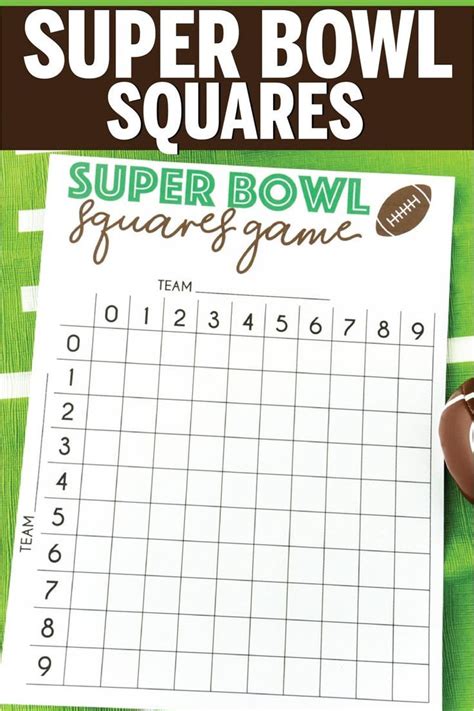 Super Bowl Printable Squares