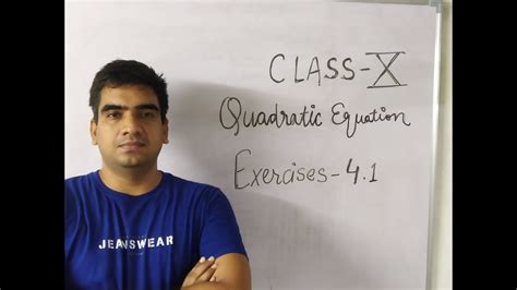 Class X Quadratic Equation Ex 4 1 Ques 2 Ii YouTube