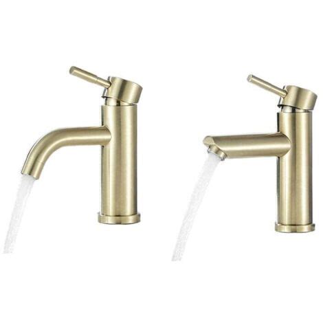 AlwaysH Single Lever Basin Mixer Hot And Cold Water Basin Faucet Brushed Gold Basin Mixer A1
