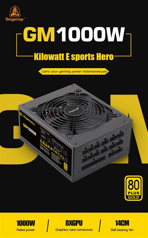 SEGOTEP GM1000W 1000W ATX 3.0 GOLD 80PLUS FULL MODULAR POWER SUPPLY ...