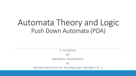 Push Down Automata Pda Ppt