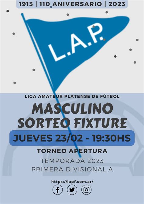 SORTEO FIXTURE PRIMERA A APERTURA Liga Amateur Platense De Futbol