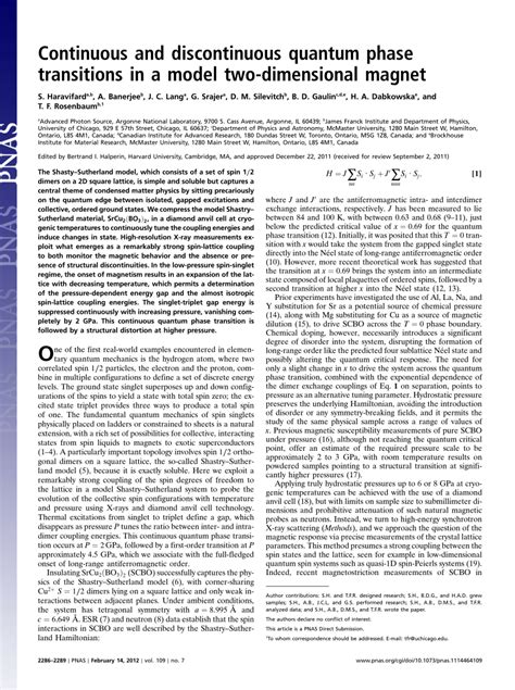 PDF Pressure Tuning Of The Shastry Sutherland Quantum Phase Transition