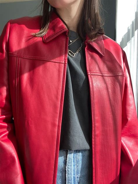 Red Leather Jacket Outfit Inspo Red Leather Jacket Outfit Red Leather Jacket Leather Jacket