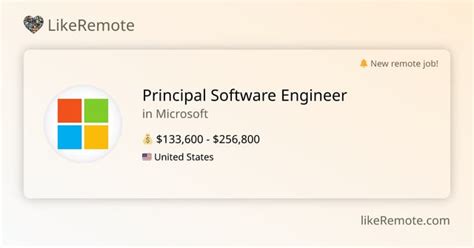 📩 Principal Software Engineer at 🏢 MICROSOFT. Salary: 💰$133,600