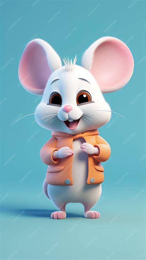 Premium Ai Image Cute Mouse Character Full Body 3d Render Isolated