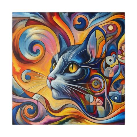 Cat Art Feline Fine Art Cat Oil Painting Cats on Canvas Cat Lovers Art ...