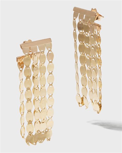 LANA Nude Fringe Linear Front Back Earrings Neiman Marcus