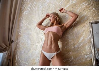 Beautiful Girl Blonde Fitness Sexy Lingerie Stock Photo 748344148 Shutterstock