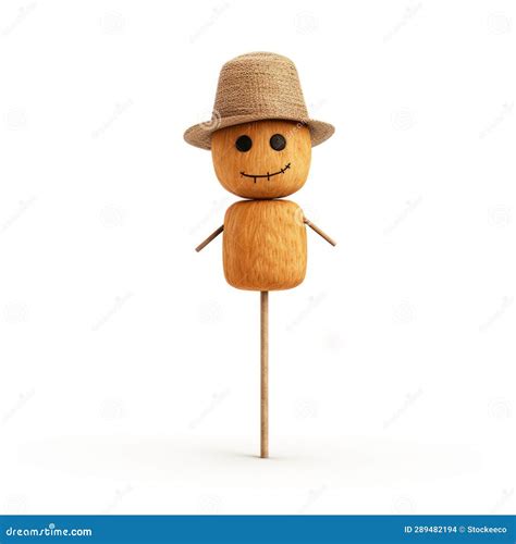 Minimalistic Childbook Drawing Scarecrow On A Stick Stock Photography