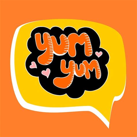 Premium Vector Yum Yum Text Doodle Design For Printing Vector