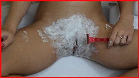 Shaving Hairy Pussy With Trimmer And Razor Close Up POV Body Hair