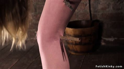 Gagged Hogtied And Caned Brunette Slut