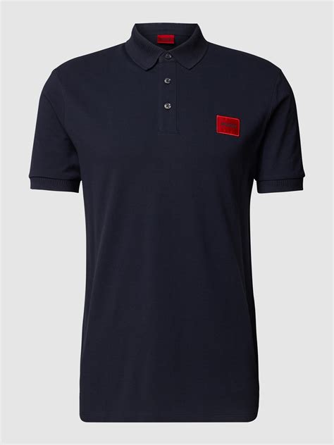 Hugo Poloshirt Mit Label Stitching Modell Dereso Marineblau Online