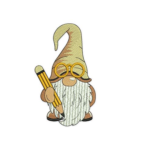 Back To School Gnome Embroidery Design Nextembroidery