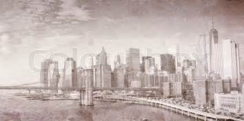 Vintage view of New York City skyline. | Stock image | Colourbox