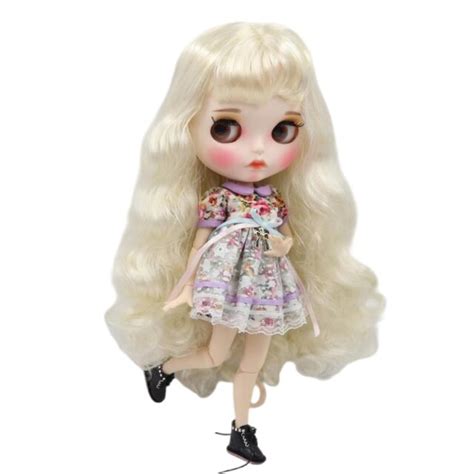 Arabella Premium Custom Neo Blythe Doll With Blonde Hair White Skin Matte Pouty Face This