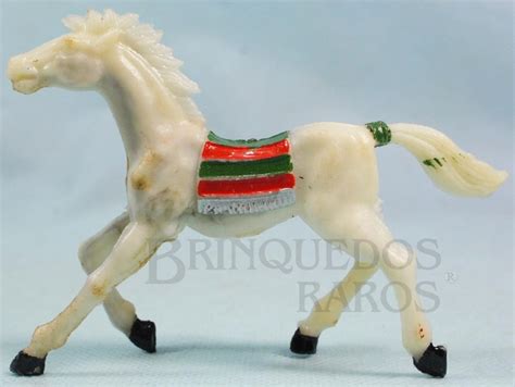 Brinquedos Raros Cavalo índio branco malhado de plástico marmorizado