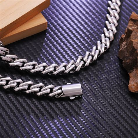 12mm Prong Titanium Cuban Chain Helloice Jewelry