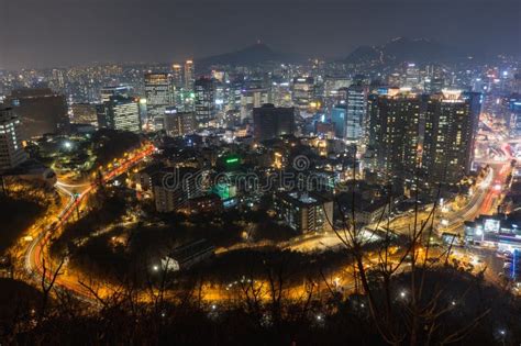 Seoul Cityscape By Night From Namsan Or N Seoul Tower During Winter