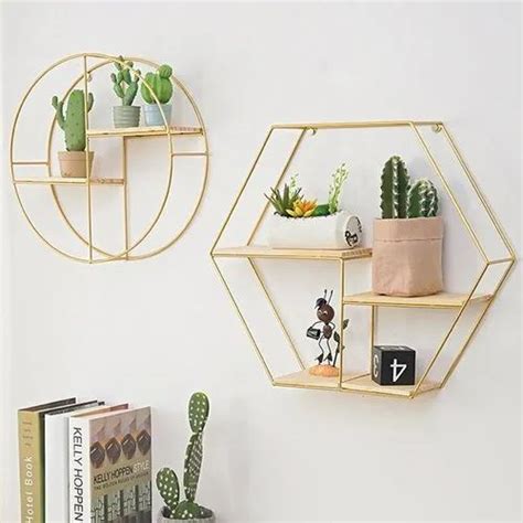 Wrought Iron Wooden Wall Mounted Storage Shelf At ₹ 200piece