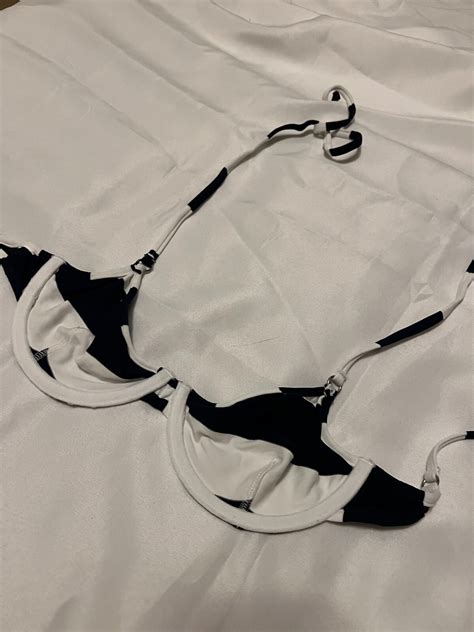 Wicked Weasel 3225 Bikini Top XS Navy Sailor Stripe Gem