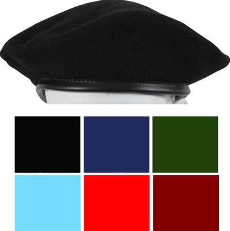 Classic Wool Military Beret With Eyelets Army Uniform