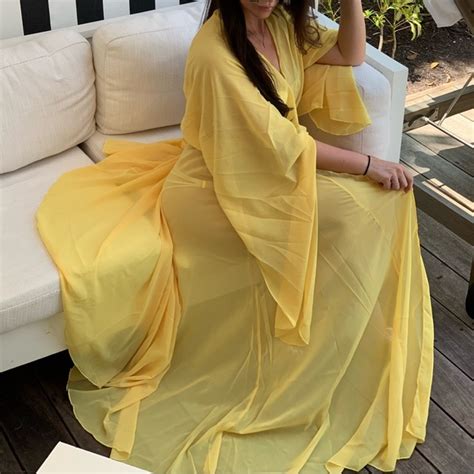 Swim Yellow Sheer Sexy Bikini Cover Up Full Length Poshmark