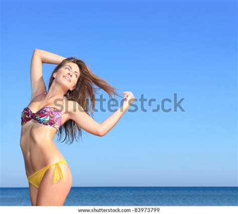 Sexy Bikini Model Posing On Beach Stock Photo Shutterstock