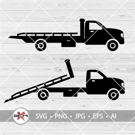 Flatbed Tow Trucks Clipart