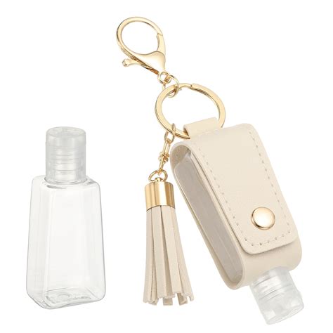portable travel empty bottle  keychain ml pu leather mini