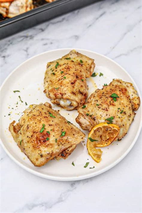 Baked Lemon Chicken Thighs Recipe - Recipe Vibes