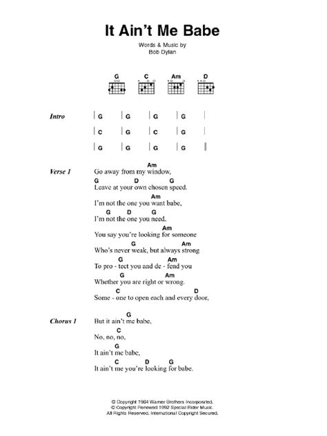 It Ain T Me Babe By Johnny Cash Guitar Chords Lyrics Guitar Instructor