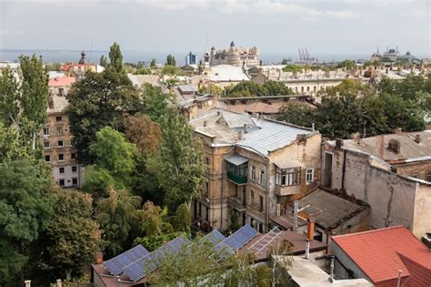 Odessa Ucrania De Septiembre De Vista A Rea De Los Tejados