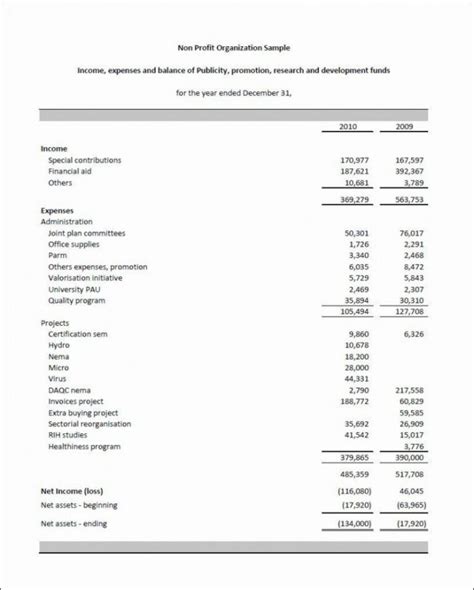 Best Non Profit Monthly Financial Report Template Excel Example