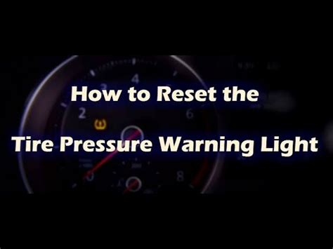 How To Reset The Tyre Pressure Light On Volkswagen Golf Mk