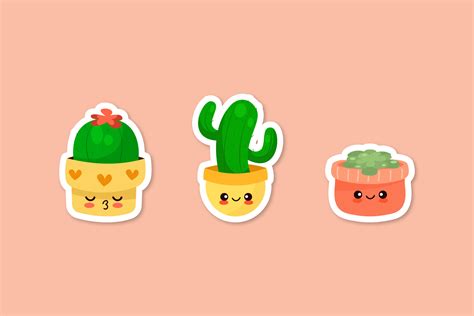 Plants Stickers Cute Collection Graphic by vijackstudio · Creative Fabrica