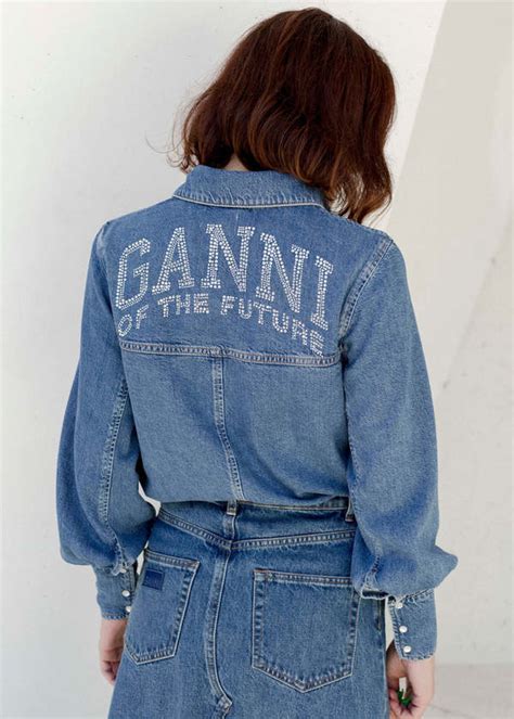 Ganni Future Denim Shirt Dark Blue Vintage Garmentory