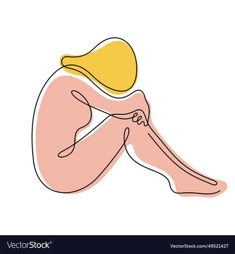 Abstract Woman Sitting Naked Royalty Free Vector Image