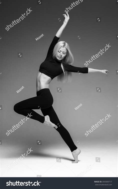 Beautiful Blonde Girl Dancing Studio Stock Photo Shutterstock