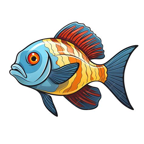 Premium Ai Image Colorful Fish Drawing Underwater Charm