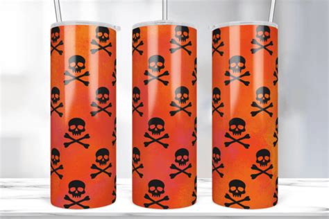 Skulls Tumbler Sublimation Wrap Oz Graphic By Marshall Designs