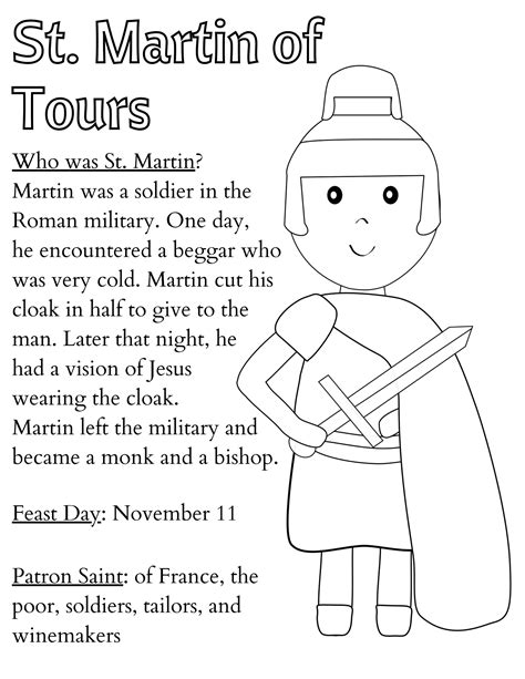 St. Martin of Tours Coloring Page / Printable Coloring Page / Saint