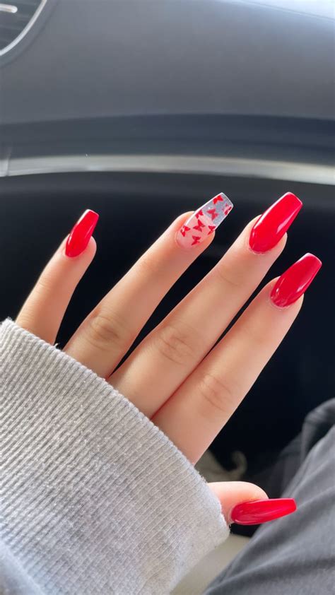 Red Coffin Nails Design Design Talk