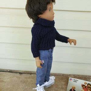 Vintage Sasha Doll Gregor Brunette Dark Denim Jeans Made In England Collectible Doll