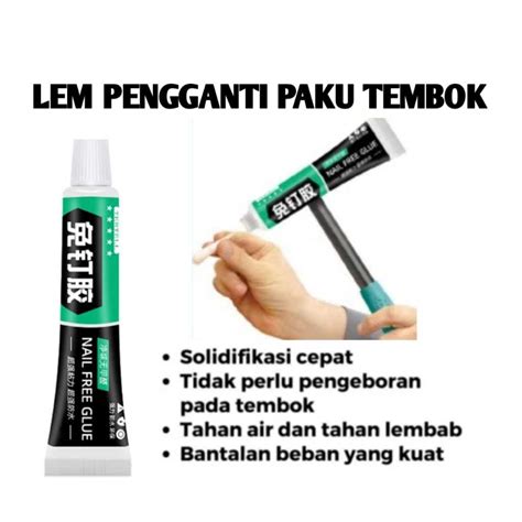 jual lem pengganti paku  sekrup tembok  adhesive glue nail