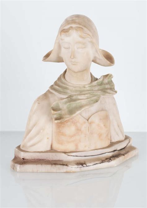 Busto In Alabastro Fanciulla Con Cappello Asta Christmas Auction